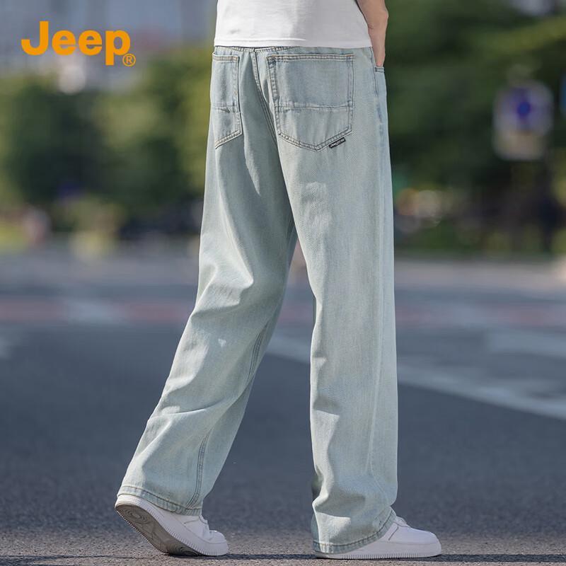 Jeep Мужские джинсы прямого кроя из смесового тенселя