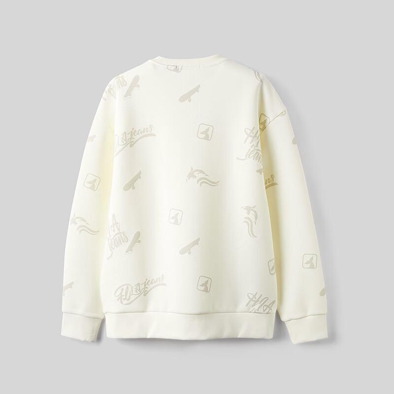 HLA Black Whale Men's 25 Letter Print Crew Neck Sweatshirt