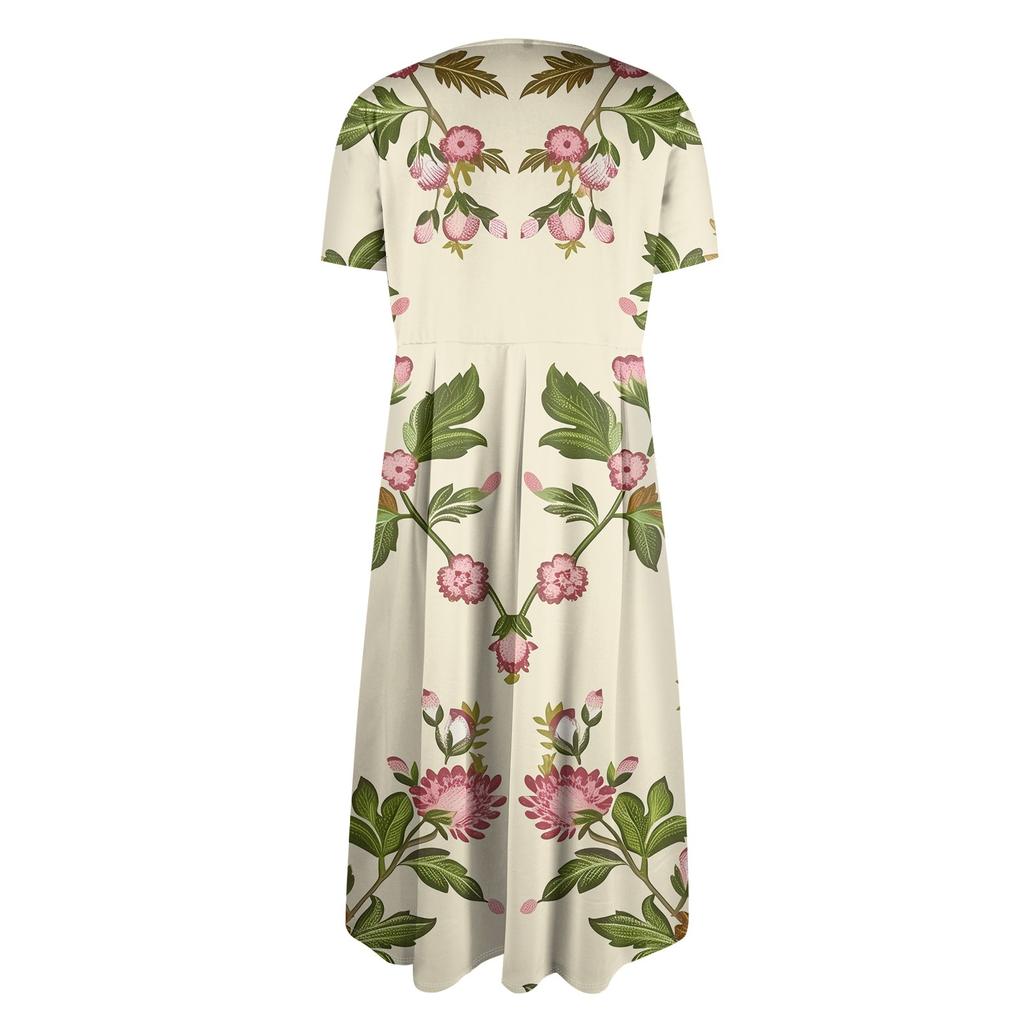 Женское модное свободное платье с большим карманом и круглым вырезом с градиентным принтом и короткими рукавами