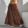 Vacuum Beach Skirt2025 Summer New European and American Women Solid Leisure Vacation Beach Skirt