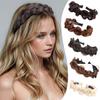1pc Synthetic Straight Fishbone Braid Wig Twist Braid Hair Hoop Hair Non-Slip Headband Hairpiece For Women Girls Accessories
