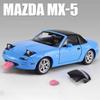 1/32 Mazda Miata MX5 Alloy Scale Car Model Diecast Miniature Car Toy Vehicle Sound and Light Collection Children Toy Gift