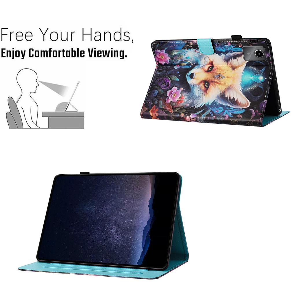 Чехол из искусственной кожи с рисунком и подставкой для планшета с отделениями для карт для Lenovo Tab M11/Xiaoxin Pad 11 2024