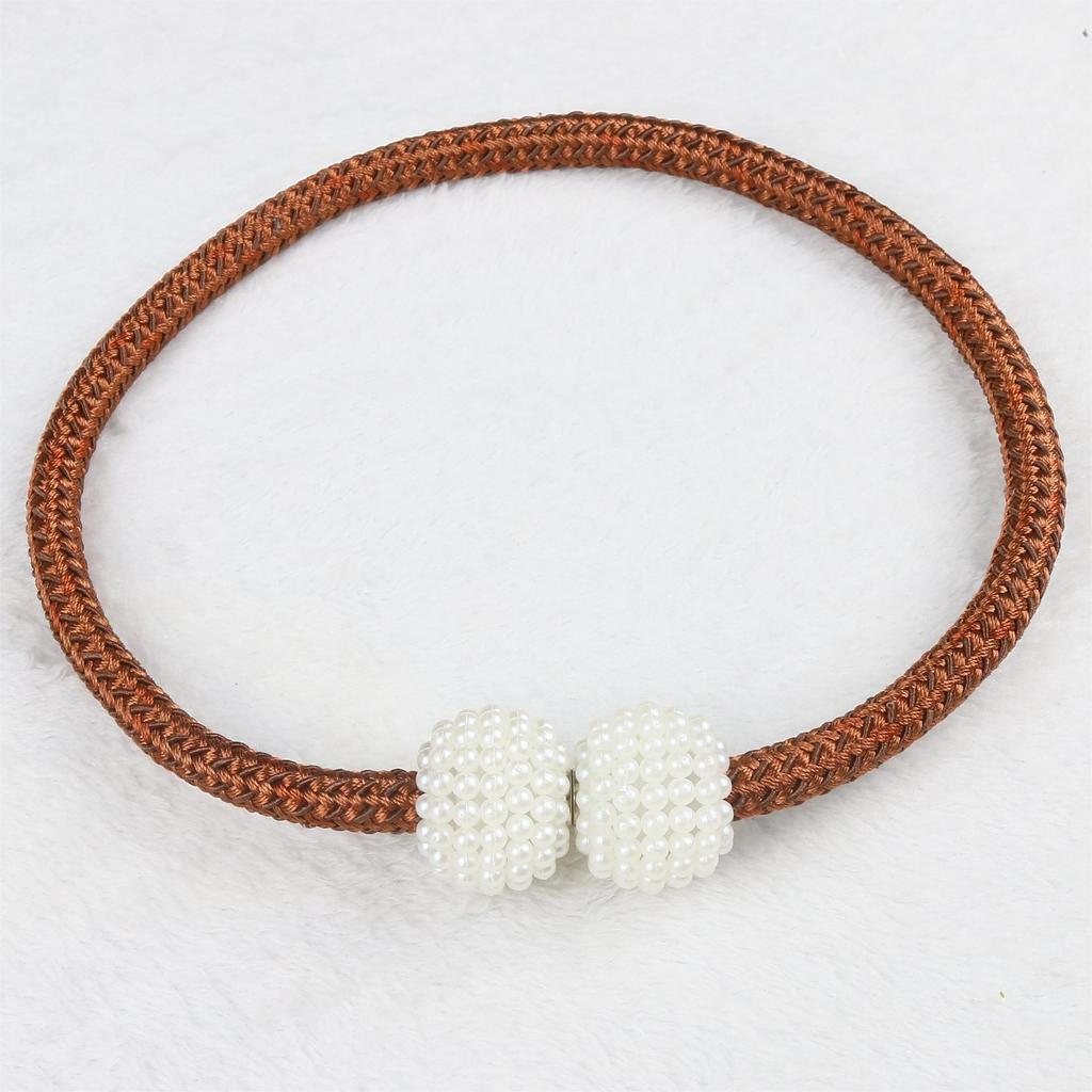 Magnetic Curtain Tiebacks Pearl Ball Home Curtain Buckle European Decoration Weave Clips Rope Straps Holder for Big Drapries