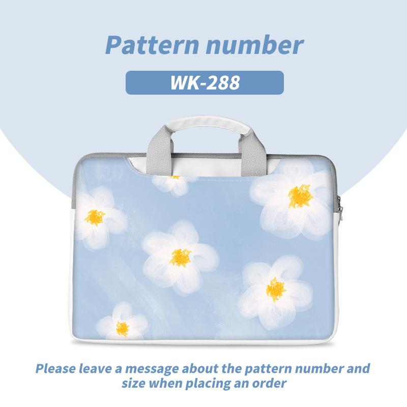Сумка для ноутбука с цветочным принтом разных размеров 13, 14, 15, 16, 17 дюймов, многоцелевая сумка через плечо для Macbook/HP/Lenovo/Acer/Asus
