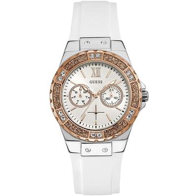 Женские кварцевые часы с белым силиконовым ремешком - W1053L2