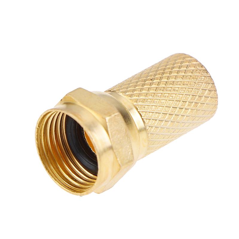 10 шт. скручивающиеся вилки коаксиального кабеля Rg6 типа F, латунный разъем, медь