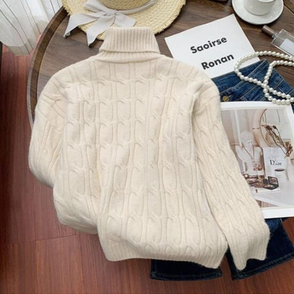 Navava Turtleneck Cable Knit Long Sleeve Nk2642