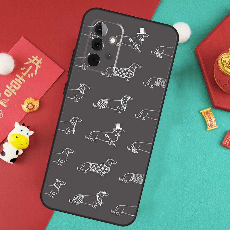 Мультяшный чехол такса сосиска для Samsung Galaxy A13 A33 A53 A15 A25 A35 A55 A54 A34 A14 A71 A51 A12 A32 A52