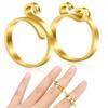 2Pcs Crochet Tension Rings Adjustable Easy To Wear Rust-proof Durable Alloy Smooth Surface Crochet Yarn Hoop
