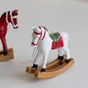 Christmas Hanging Horse Figurines Resin Rocking White Horse Ornament Eye-catching Festive Atmosphere Decorations