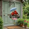 2D Flat Welcome Wind Chime Flower Bird Door Decoration Creative Porch Decoration  Outdoor