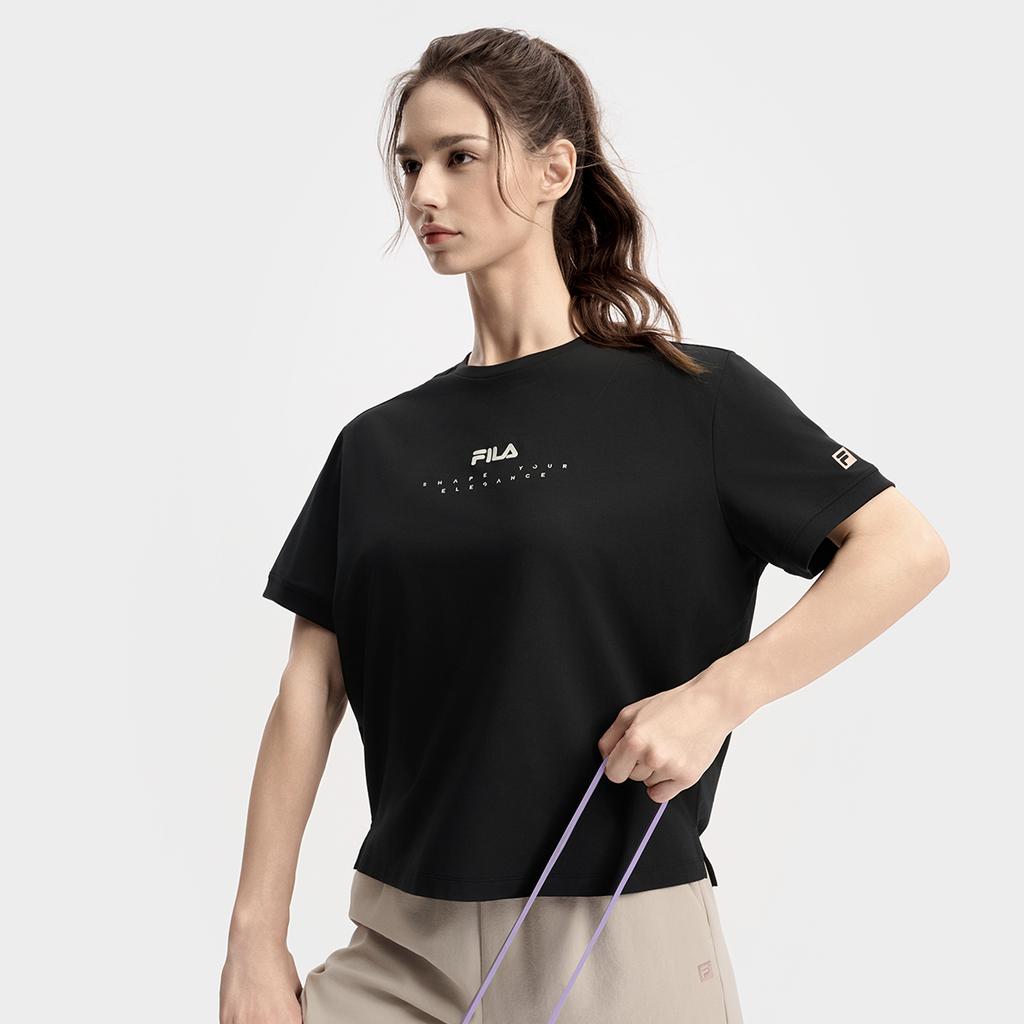 New FILA Fitness T Shirts Women's Pitch Black A11W531111FBK