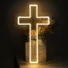 Неоновая вывеска Крест, Световой Крест Иисуса для Декора Стены Дома Спальни - Световые Кресты Вниз для Декора Пасхи Рождества Свадьбы