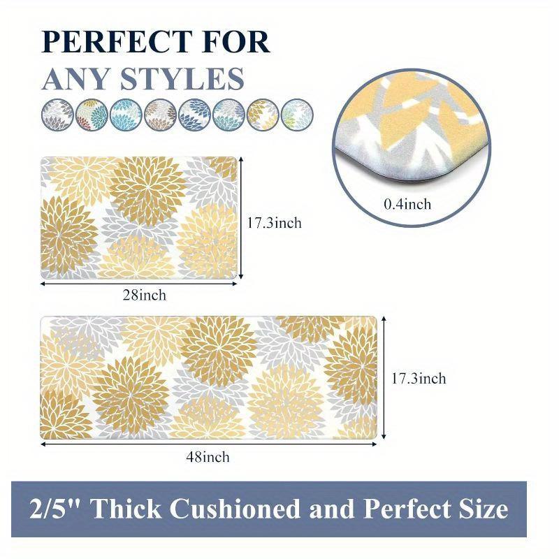 Two-Piece Kitchen Rug Sets Featuring Non-Slip Mats Designed for Comfort, Suitable for Use in Kitchens, Offices, Sinks, And Laundry Areas