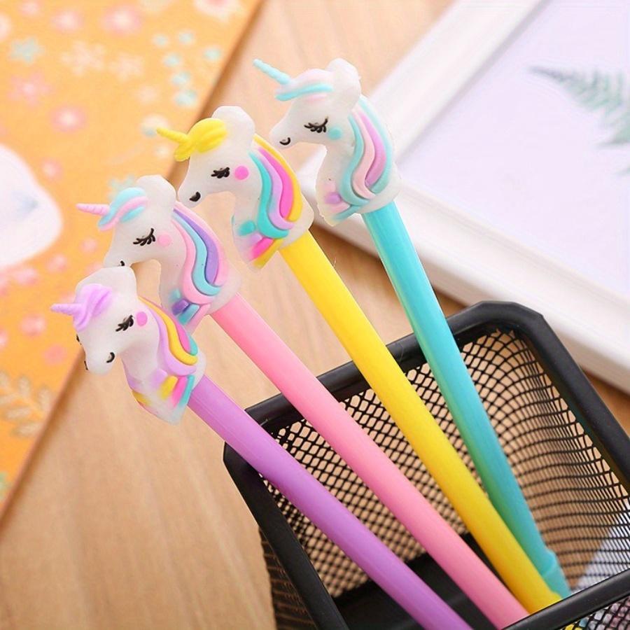 12/20 шт. Яркие гелевые ручки в форме мультяшного единорога 0,5 мм, черные, мечтательные, причудливые, милые, студенческие канцелярские товары, подарки для вечеринок, на выпускной, обратно в школу.