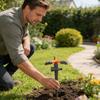 Adjustable Three Arm Rotating Garden Lawn Sprinkler with Spike Base for Irrigation System Watering Coverage
