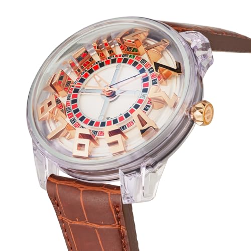 TENDENCE Men's KINGDOME Watch TY023003-BRLE-AM, Quartz Movement, 5 ATM Water Resistance, Mineral Glass, White Dial, Synthetic Resin [Parallel Import]