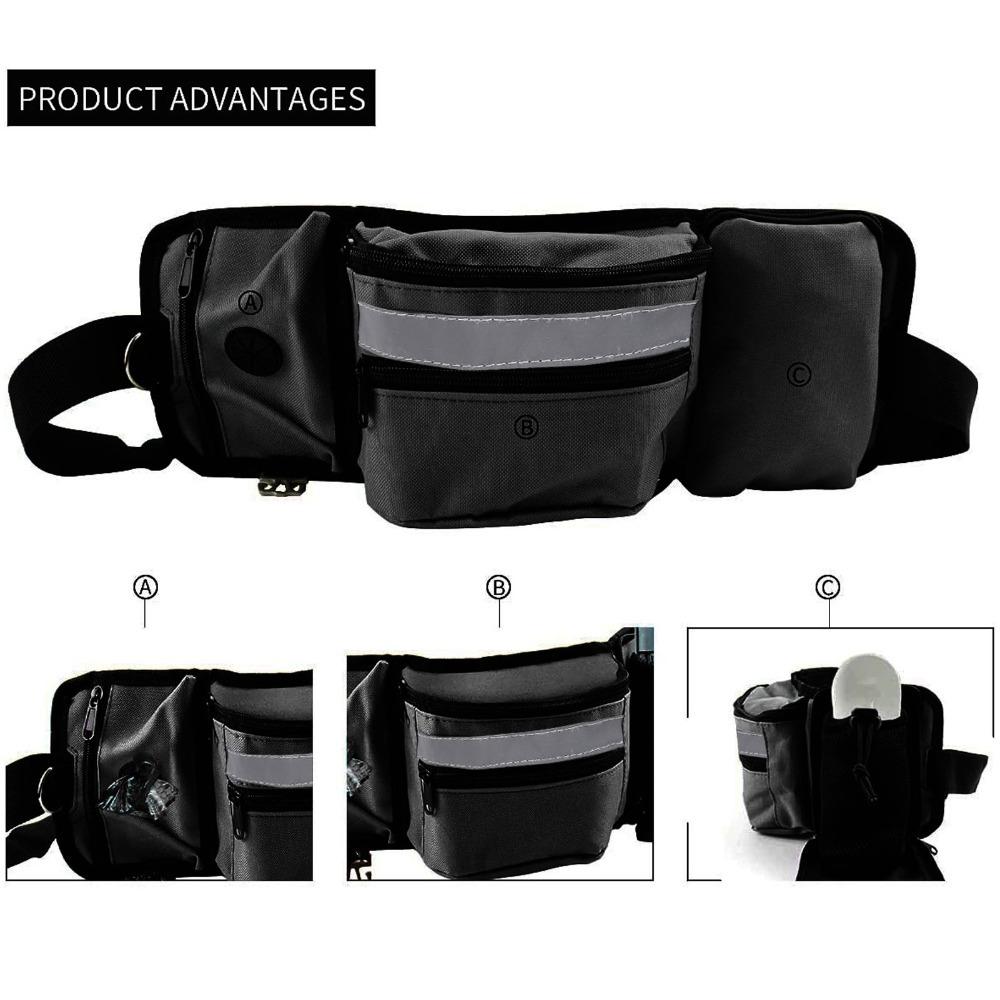 Adjustable Waist Straps Dog Training Pouch Multi Function Dog Treat Bag Park Pet Training