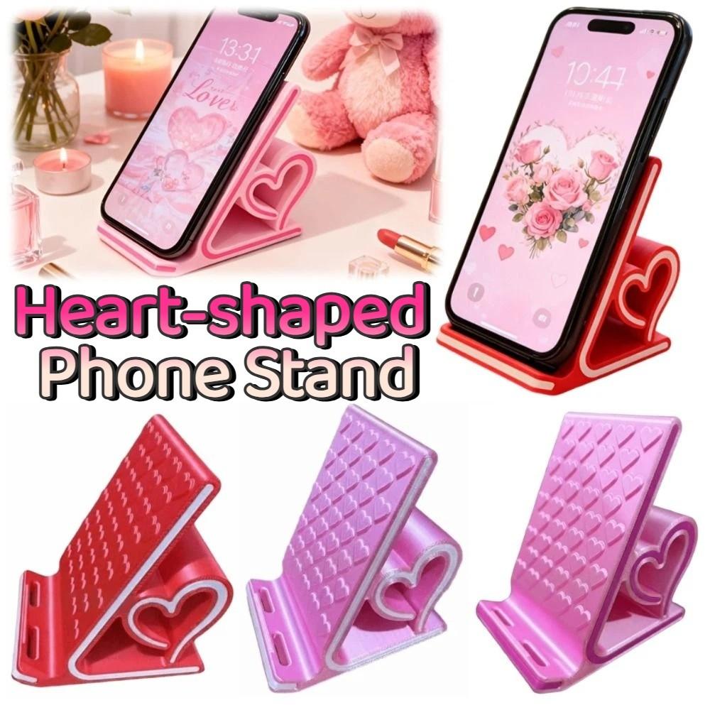 Anti-slip Heart-shaped Phone Stand 3D Printed Smartphones Support Bracket Tabletop Organizer