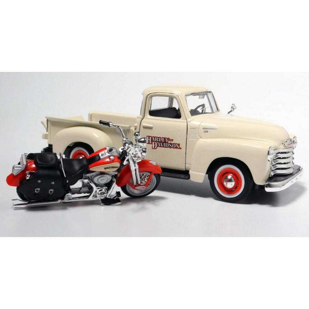 Майсто 1:Набор из 24 литых моделей пикапов и мотоциклов Harley-Davidson, цвет слоновой кости (1 комплект)