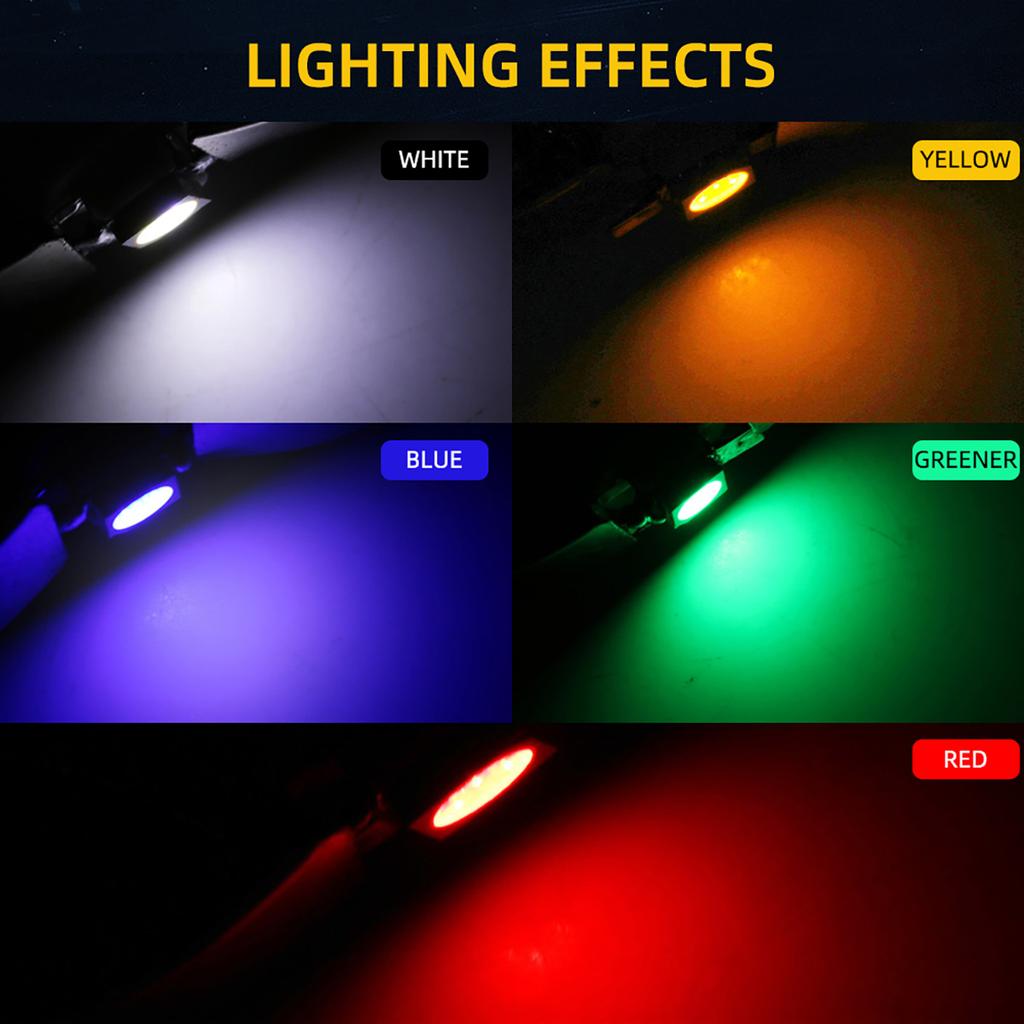 10Pcs Car Lights 5050 Gauge LED Indicator Bulbs Dashboard Side Interior Dash Lights T5 B8.5D 1SMD Car Accessories White Blue