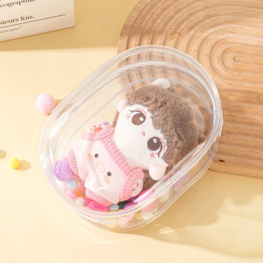 PVC Cotton Doll Display Bag with Keychain Cotton Doll Storage Bag Outdoor
