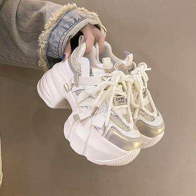 Туфли для папы на толстой подошве, увеличивающие рост, женская весна и осень, новая универсальная спортивная и досуговая обувь, бисквитные женские туфли-одиночки