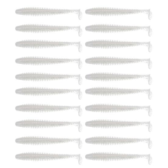 20Pcs Fishing Lures Soft Baits with T-Tail Vibrant Color Mini Size Portable Flexible Fake Lures Artificial Baits