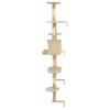 VidaXL Arbre à chat avec griffoirs en sisal Montage mural 194 cm Beige