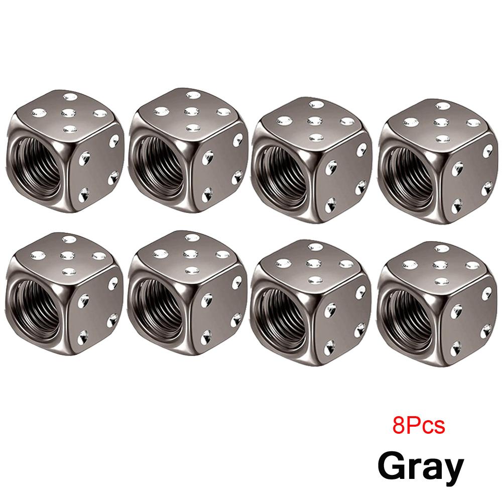 Алюминиевые колпачки для вентилей шин Dice, пылезащитные колпачки для автомобильных, грузовых, мотоциклетных, велосипедных, для вентилей Dice, стержней колес, покрышек, стержней колес, воздушных клапанов, пылезащитный колпачок