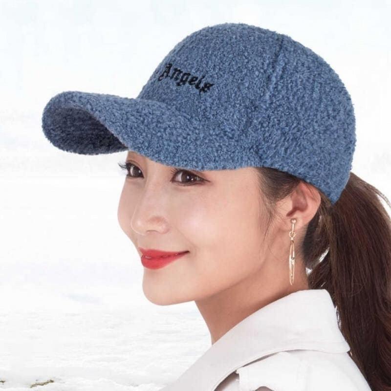 Шапка из меха ягненка, женская осенне-зимняя толстая теплая бейсболка, корейская версия, универсальная японская кепка для студентов Tide