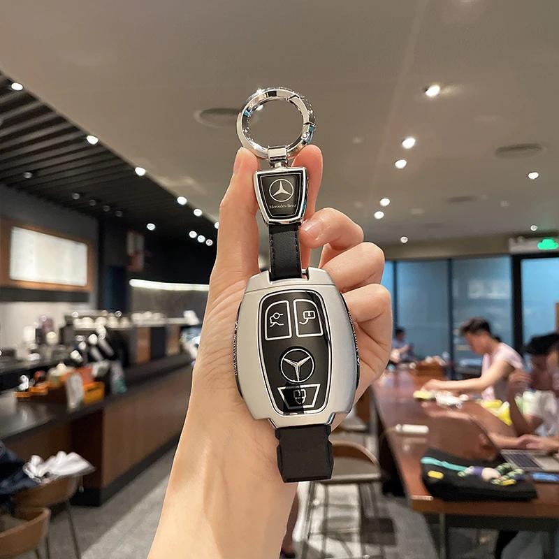 E3Car Key Case Cover For Mercedes Benz A C E S G Class GLC CLE CLA GLB GLS W177 W205 W213 W222 X167 AMG Keychain Fob