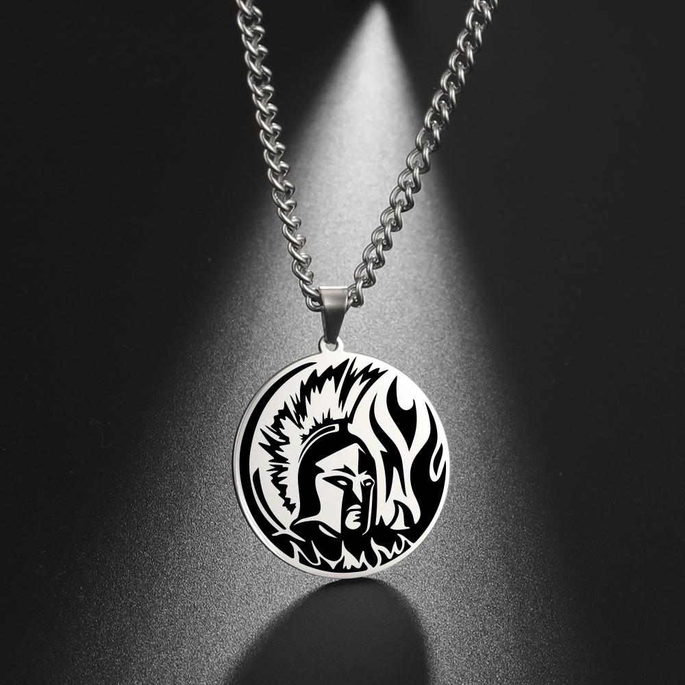 Lemegeton Greek mythical amulet pendant necklace stainless steel retro necklace jewelry necklace couple romantic gift