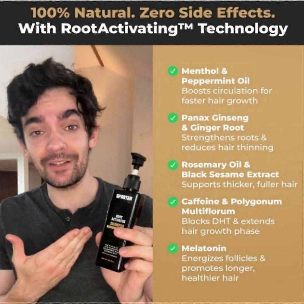 1-3x SPARTAN Root Activator Shampoo For Men - Hair Growth Shampoo for Hair Loss and Thinning Hair
