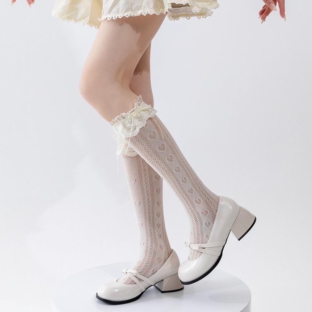 New Y2K Leg Covers Lace Lolita Leg Warmers Bow Ballet Style Pile Sock Gift