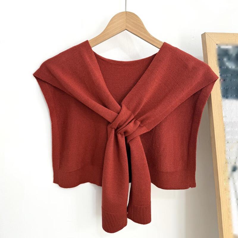 Женская универсальная вязаная накидка на плечи в корейском стиле