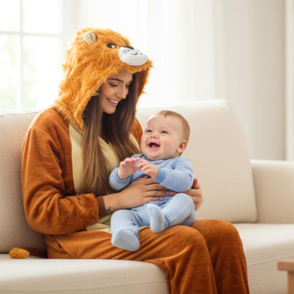 Warm men's pajamas lion kigurumi adult onesie jumpsuit m Onesie Lion Costume - S