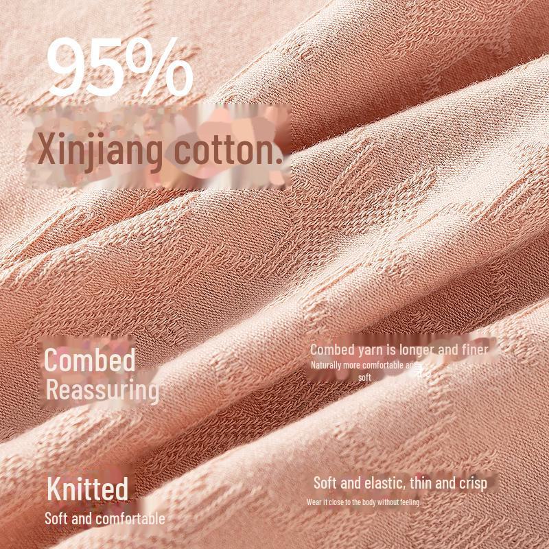 Women's Seamless Cotton Mid-Waist Underwear - Antibacterial Mulberry Silk Protein, Plus Size Available