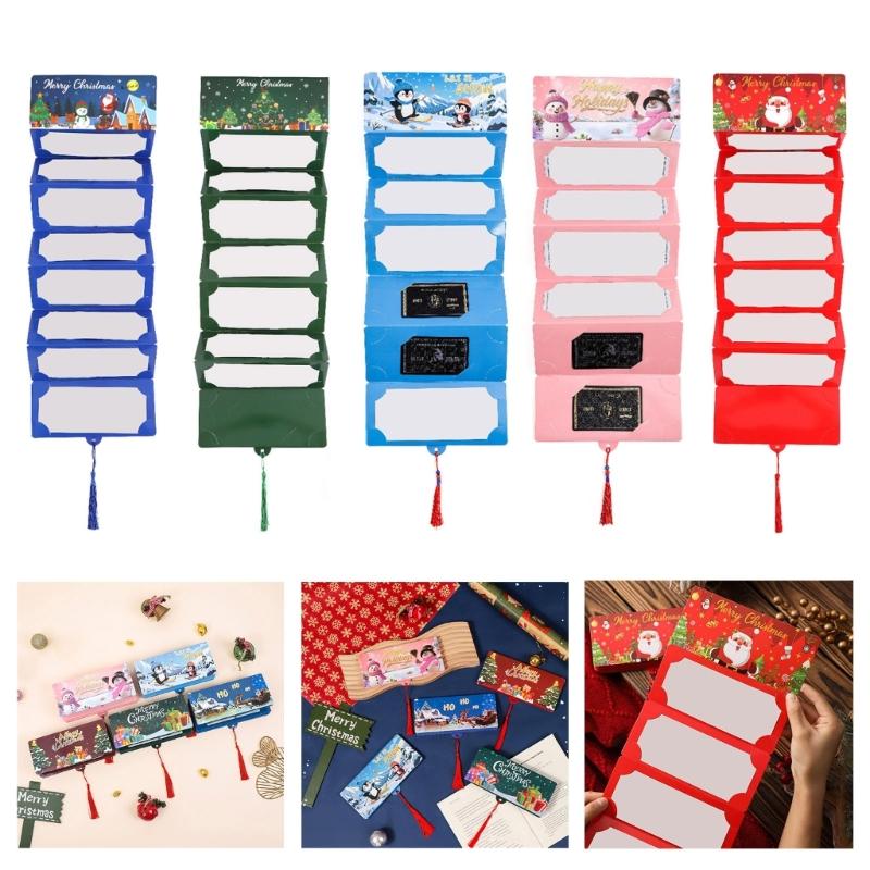Festival Santa Design 10 Compartment Cash Envelopes Holiday Gift Box Durable Paper Christmas Party Essential