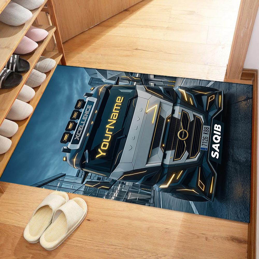 Peterbilt Heavy Trucks Personalized Name Floor Rug Office Rug Perfect for Living Rooms Bedrooms Entryway Dining Room Anti-slip Rug Office home decor