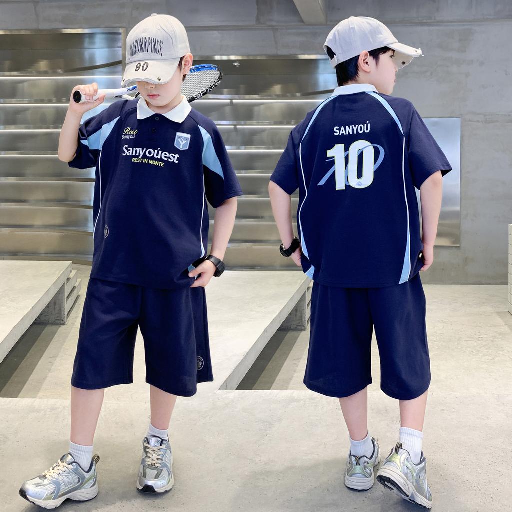 Children's clothing boys' summer suit 2026 new summer style boys' short sleeved big children's thin style sports cool and trendy