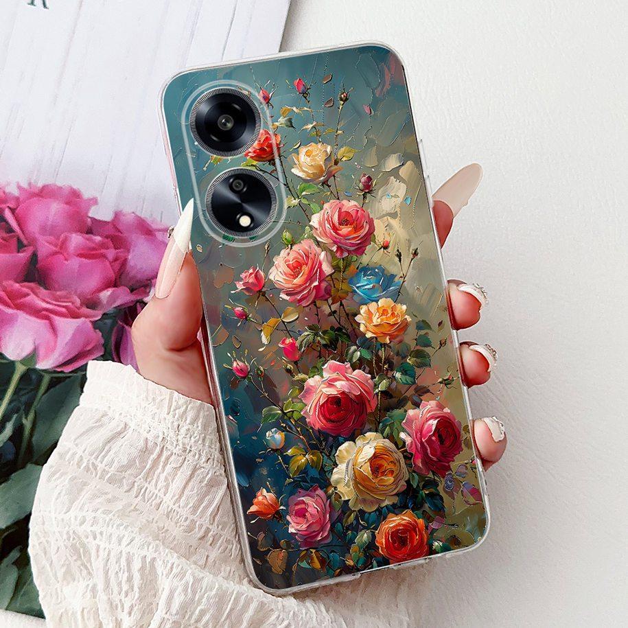 Чехол для OPPO F23 CPH2527 Чехол Модный Мраморный Цветочный Мягкий Тонкий Силиконовый Задний Чехол для OPPO A98 A1 5G CPH2529 Чехол для Телефона OPPOF23