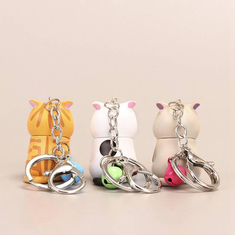 Cartoon Cat Keychains Jewelry Accessories Cute Small Pendant Gifts Kitten Keyring