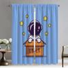 Blackout Kitchen Curtains for Living Room Curtain for Room 2 Panel Astronaut Cartoon Partition Shades Home Interior Curtains