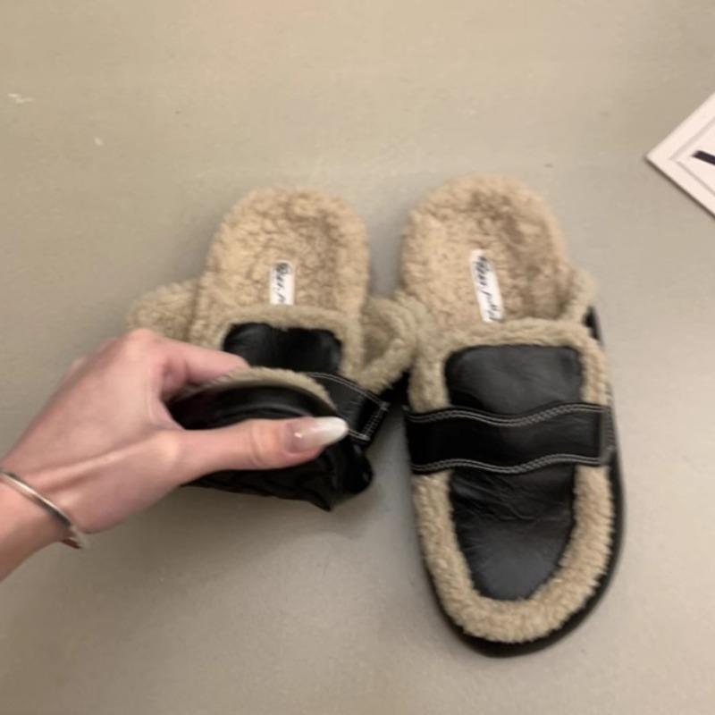 Модные зимние новые тапочки Baotou женские с круглой головкой и глубоким горлом, мягкая подошва, противоскользящая износостойкая плоская обувь