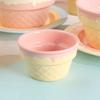 Ice Cream Shaped Ceramic Yogurt Bowl Cream Colored Dining Plate Minimalist Breakfast Plate  Cafe