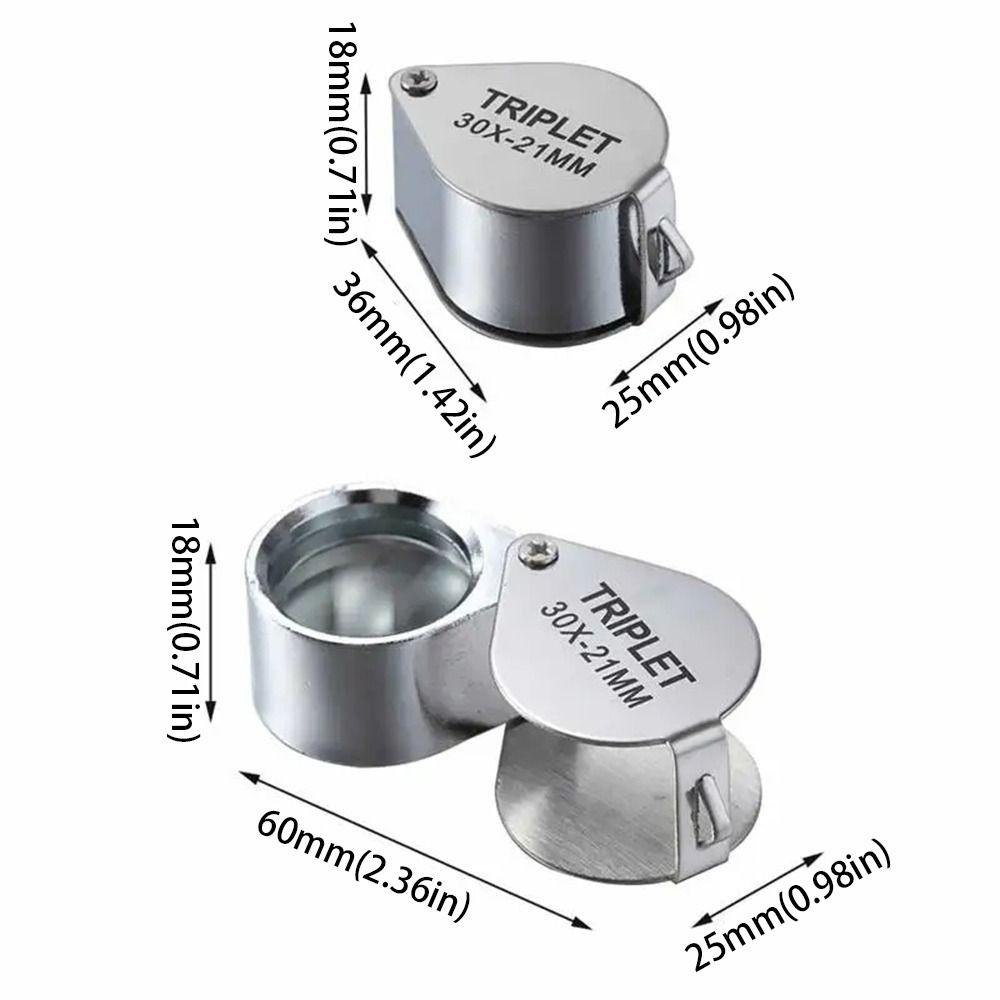 Mini 10-30X Pocket Loupe Metal 10x20x 30x Jewelry Magnifying Glass Antique Jade Coin Identification Folding Reading Magnifier