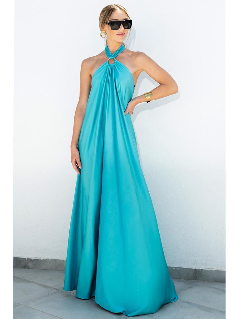 Летнее женское сексуальное вечернее платье из атласа на бретелях-спагетти 2023