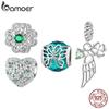 BAMOER стерлингового серебра 925 пробы четырехлистный клевер кулон подвески в форме сердца счастливая бусина для женщин браслет и браслет DIY ювелирные украшения